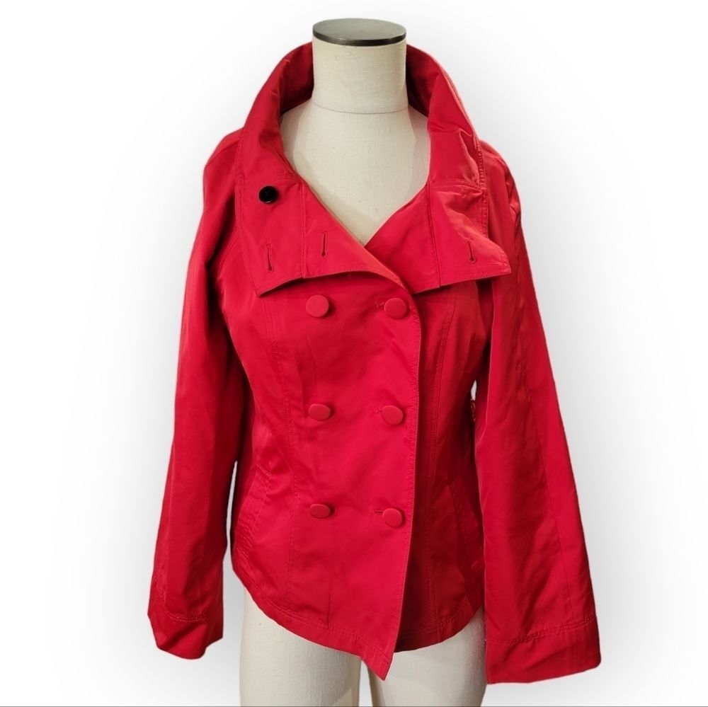 Lafayette 148 New York Red Double Breasted Jacket, Portrait Collar Size 4